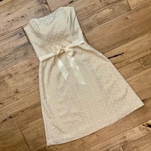 WHBM *RARE* Champagne Strapless Dress